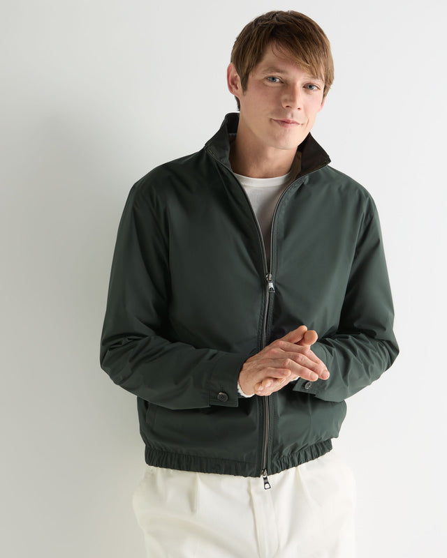 Men's Microfibre Blouson Jacket Dark Green