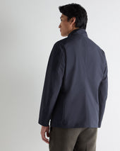Men's Microfibre Stand Collar Jacket Navy Blue