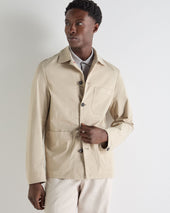 Men's Canvas Barn Cashmere Jacket Stone Brown