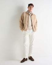 Men's Raglan Linen Blend Herringbone Jacket Light Brown