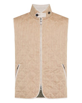 Men's Herringbone Linen Blend Vest Light Brown