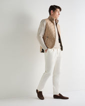 Men's Herringbone Linen Blend Vest Light Brown