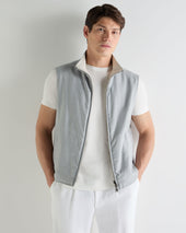Men's Reversible Gilet Beige Brown