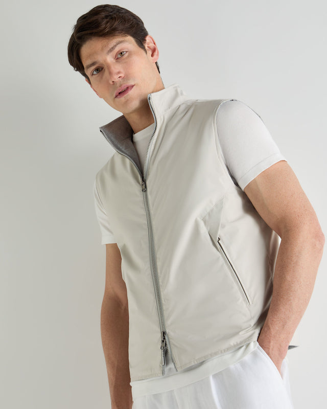 Men's Reversible Gilet Beige Brown