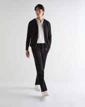 Men's Double Face Cotton Blend Trousers Black
