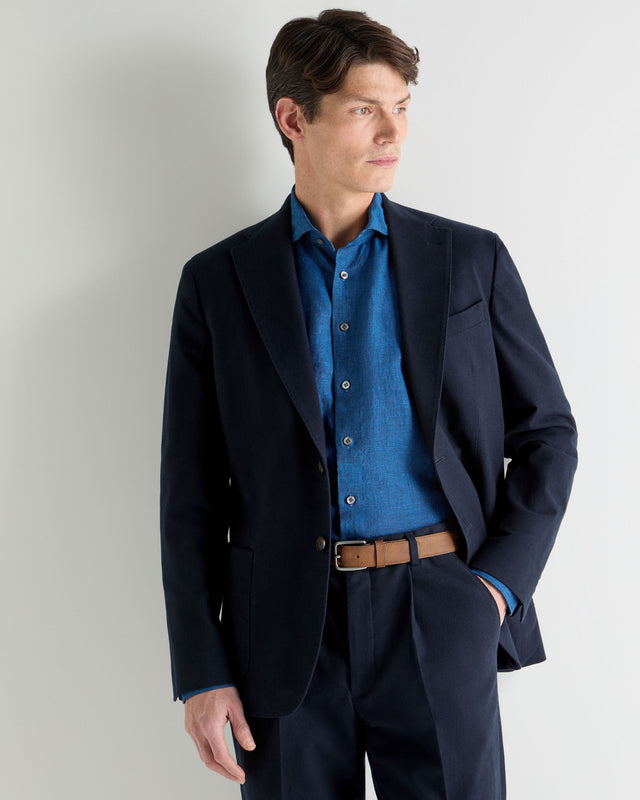 Men's Monaco Flannel Cotton Jacket Navy Blue