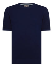 Men's Pique Linen Blend Tee Deep French Blue