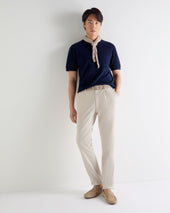 Men's Pique Linen Blend Tee Deep French Blue
