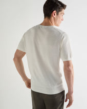 Men's Pique Linen Blend Tee White