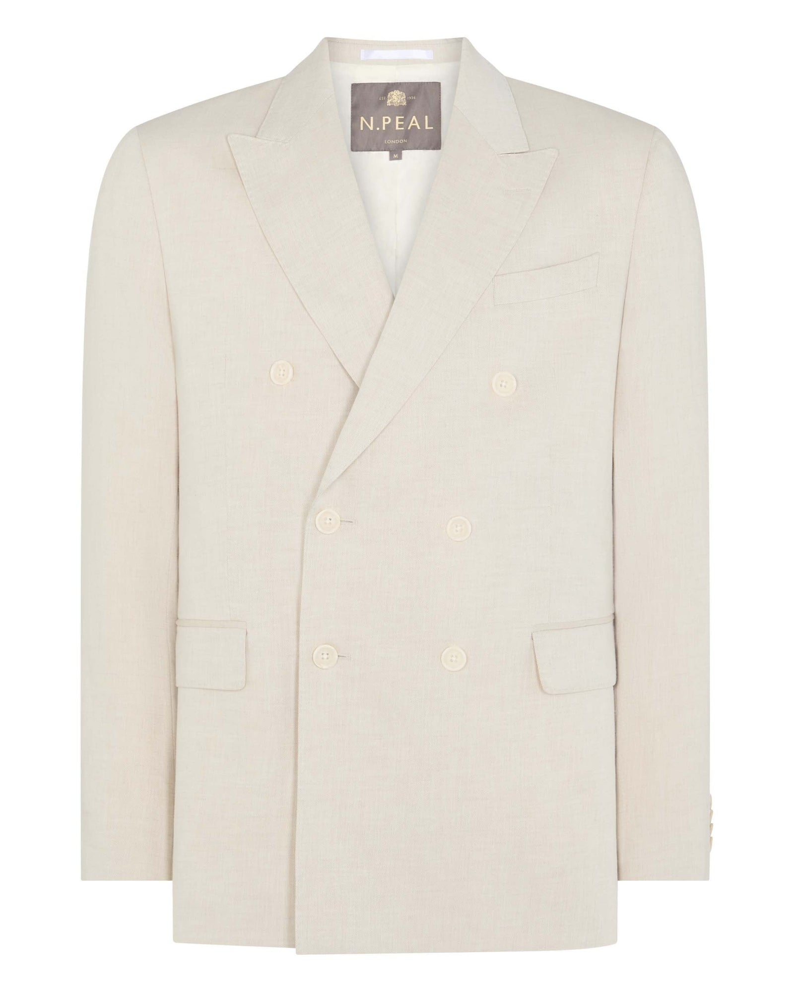 Men S Linen Blend Double Breasted Jacket Brown