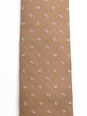 Silk Tie in Brown Micro Paisley