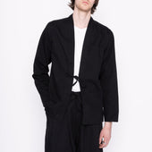 Kimono Shirt - Black Rinsed Oxford + Black Japanese Festival