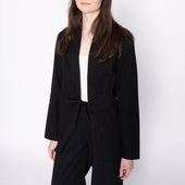 Kimono Shirt - Black Rinsed Oxford + Black Japanese Festival