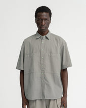 SS EASY WORK SHIRT -TONAL LUNAR ROCK COTTON SEERSUCKER