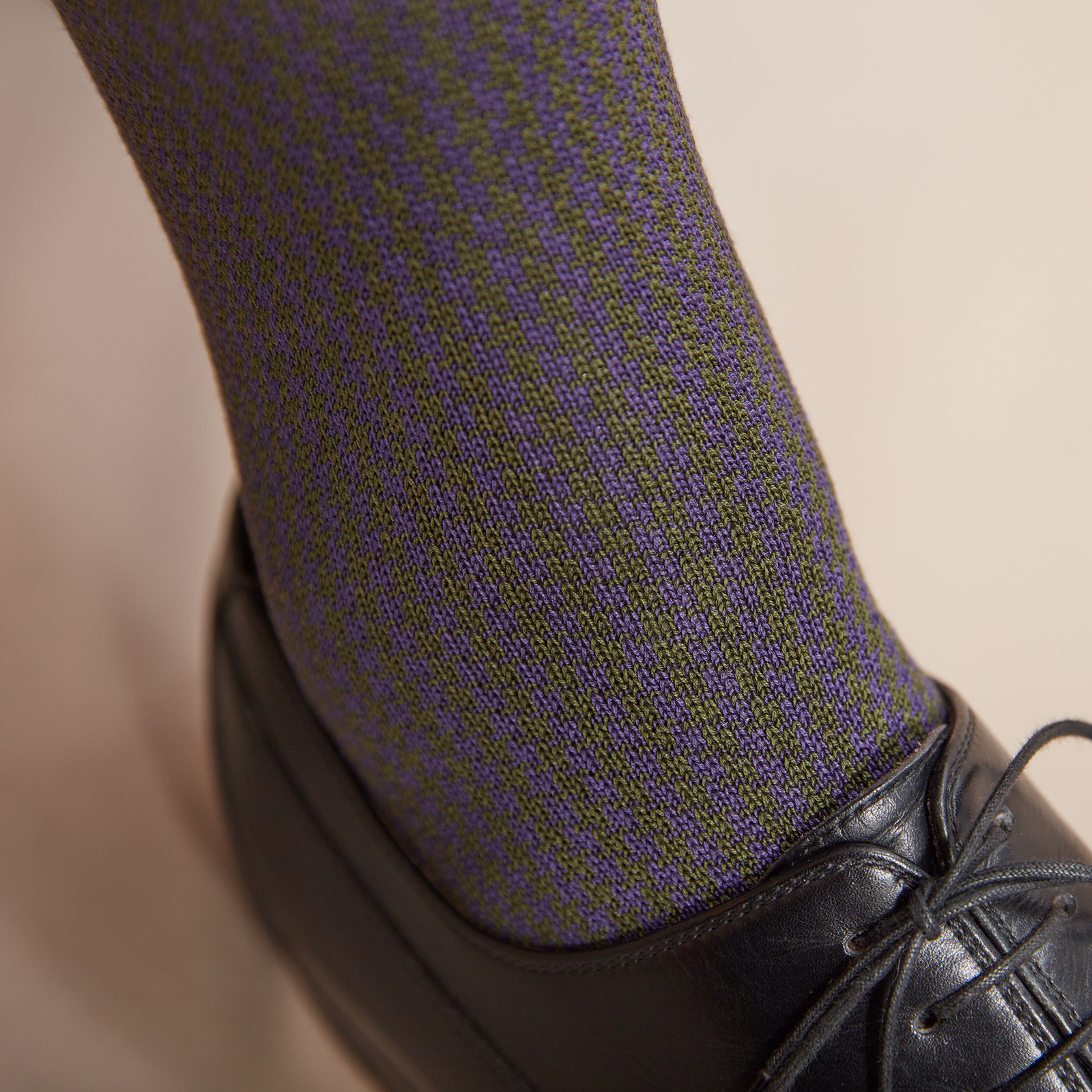 Violet Kaki Pied De Poule Super Solide Fil D Cosse