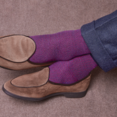 Bleu & Fuchsia - Caviar - Super-solide Laine & Coton