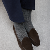 Anthracite Gris Clair Pied De Poule Lin Mazarin X Scavini