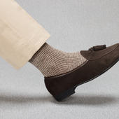Marron & Beige - Pied-de-poule - Lin - Mazarin X Scavini
