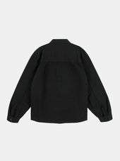 Seersucker Modern Overshirt in Black