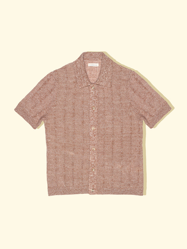 Melange Knitted Shirt - Rosso Travertine — The Anthology