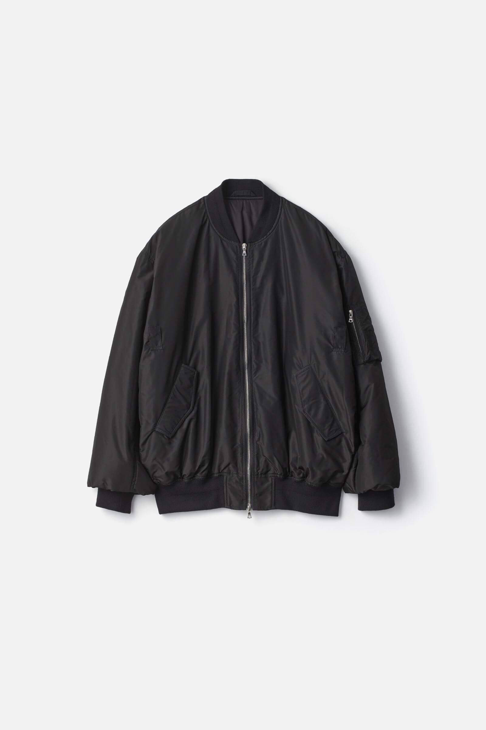 PURE SILK TAFTA OVERSIZED FLIGHT JACKET