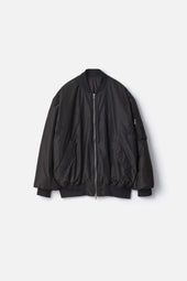 PURE SILK TAFTA OVERSIZED FLIGHT JACKET