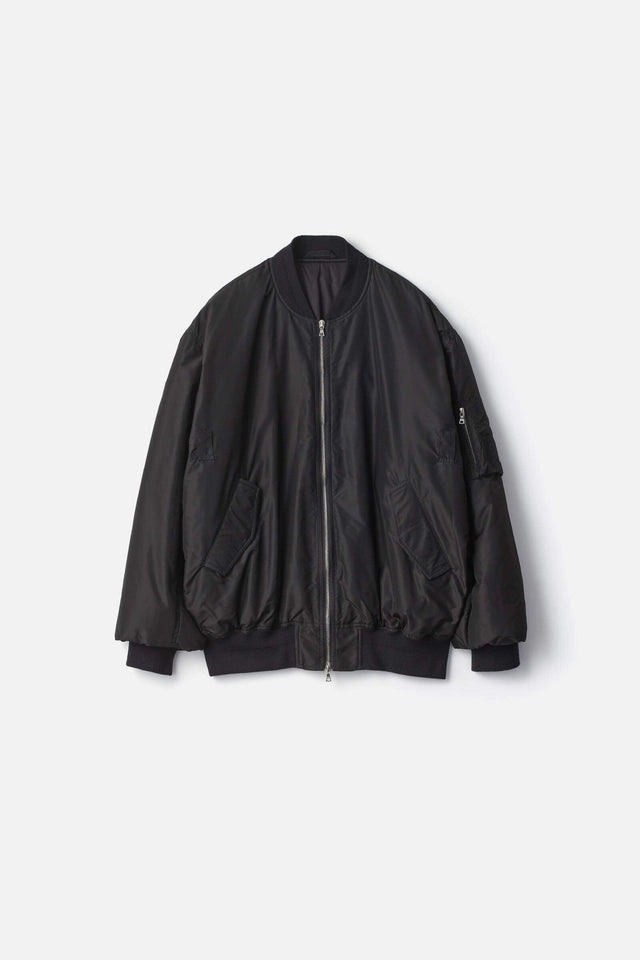 PURE SILK TAFTA OVERSIZED FLIGHT JACKET