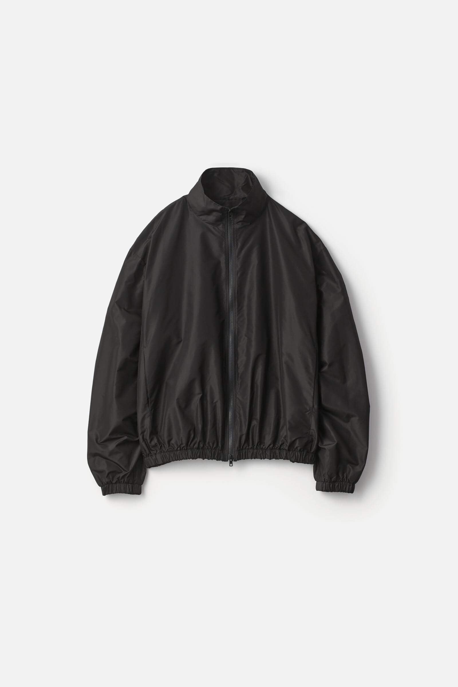 PURE SILK TAFTA SHIRRED LIGHT ZIP JACKET