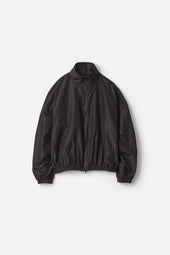 PURE SILK TAFTA SHIRRED LIGHT ZIP JACKET