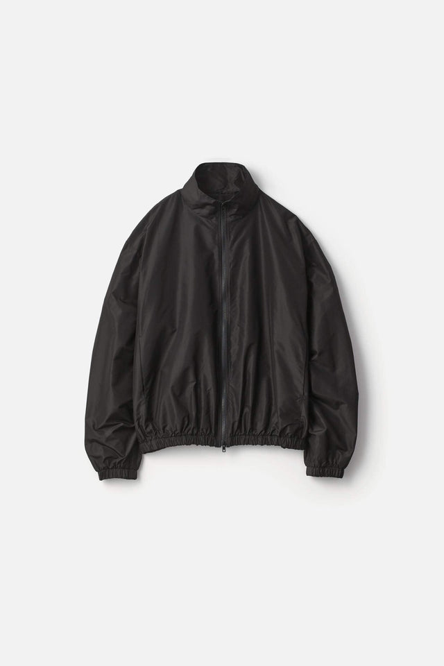 PURE SILK TAFTA SHIRRED LIGHT ZIP JACKET