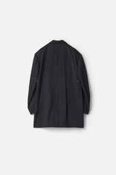 W Si Satin Peak Lapel Short Coat