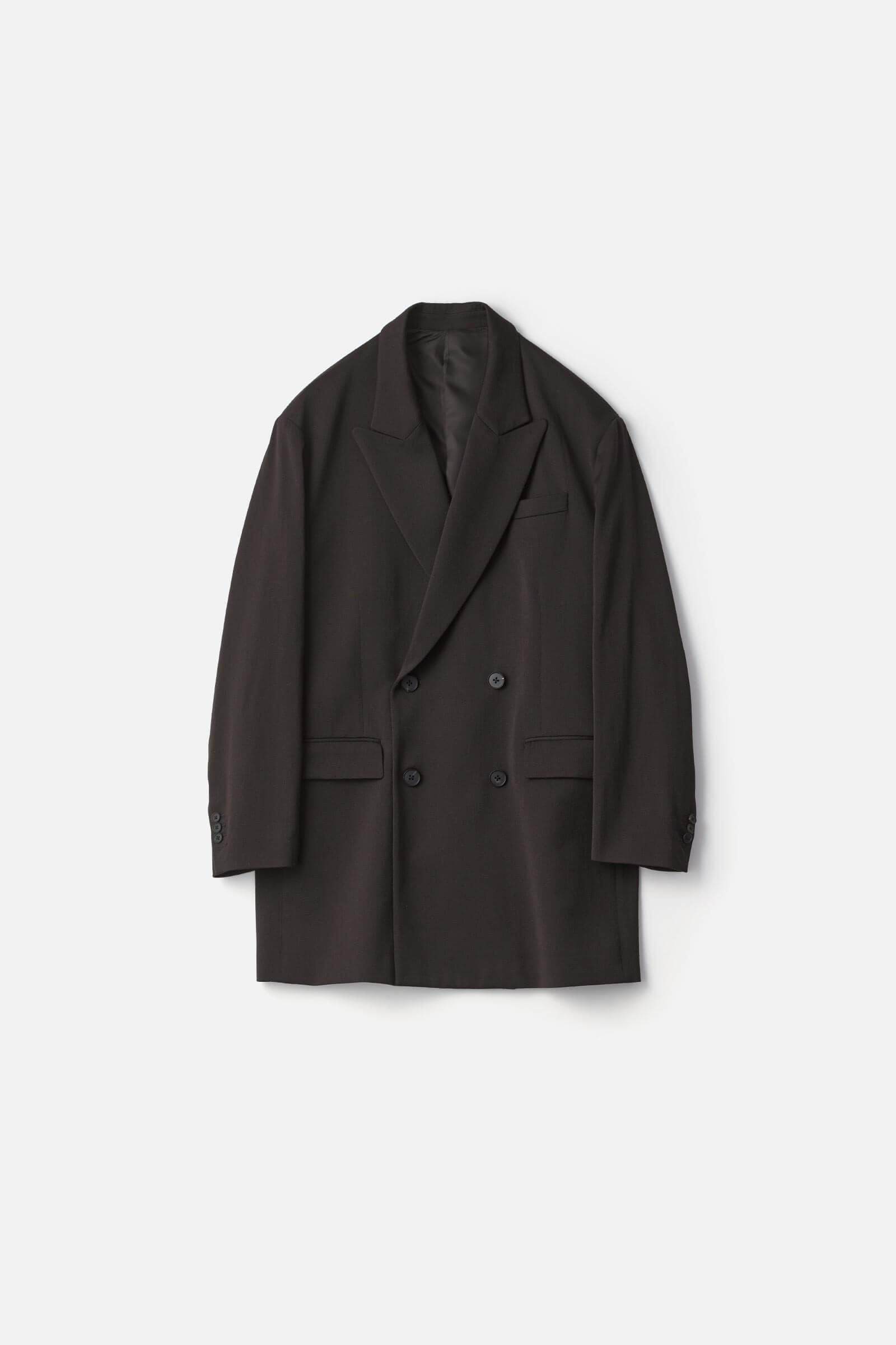 W Si Satin Peak Lapel Short Coat
