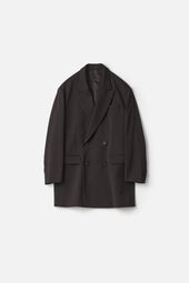 W/SI SATIN PEAK LAPEL SHORT COAT
