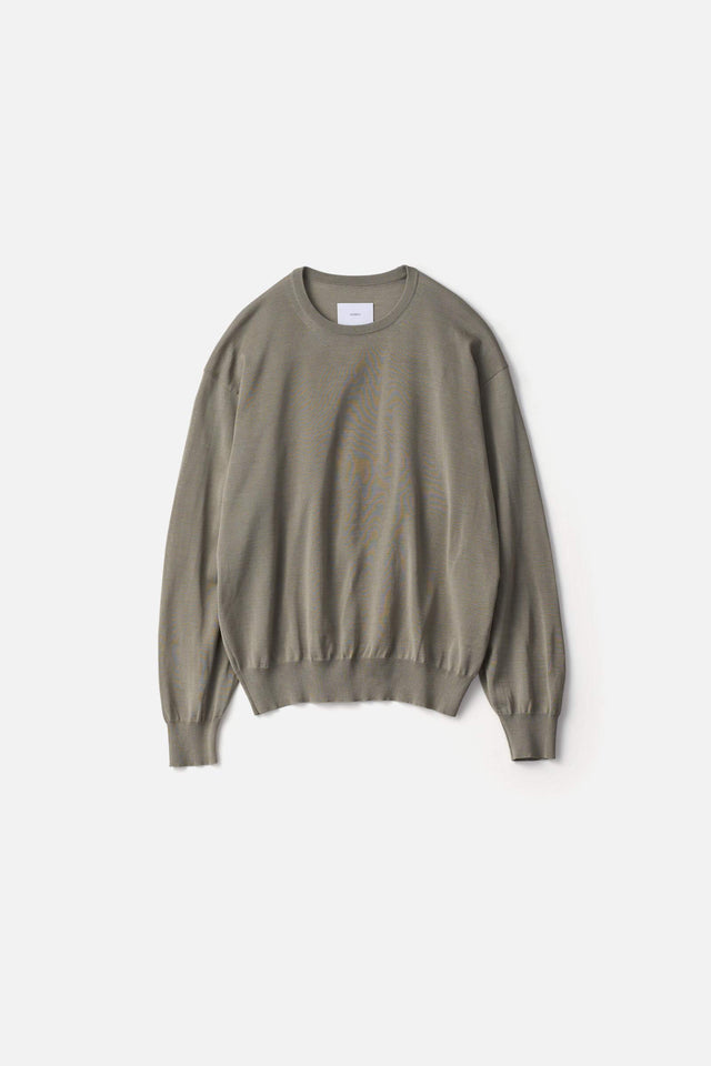 WOOL SILK KNIT TUCKED LS