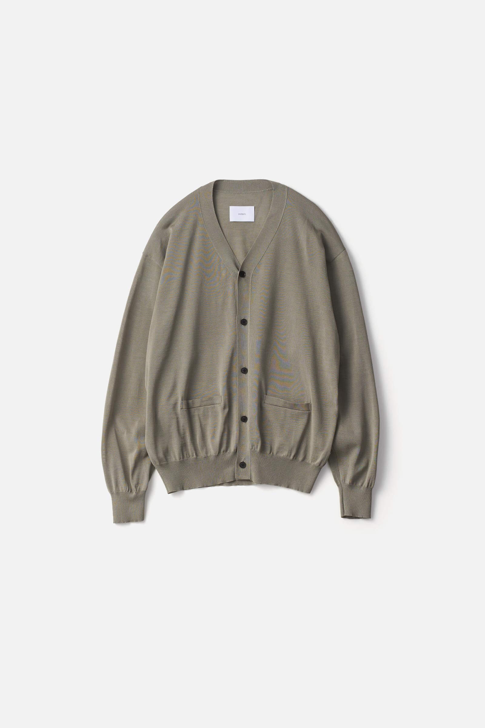 WOOL SILK KNIT TUCKED CARDIGAN