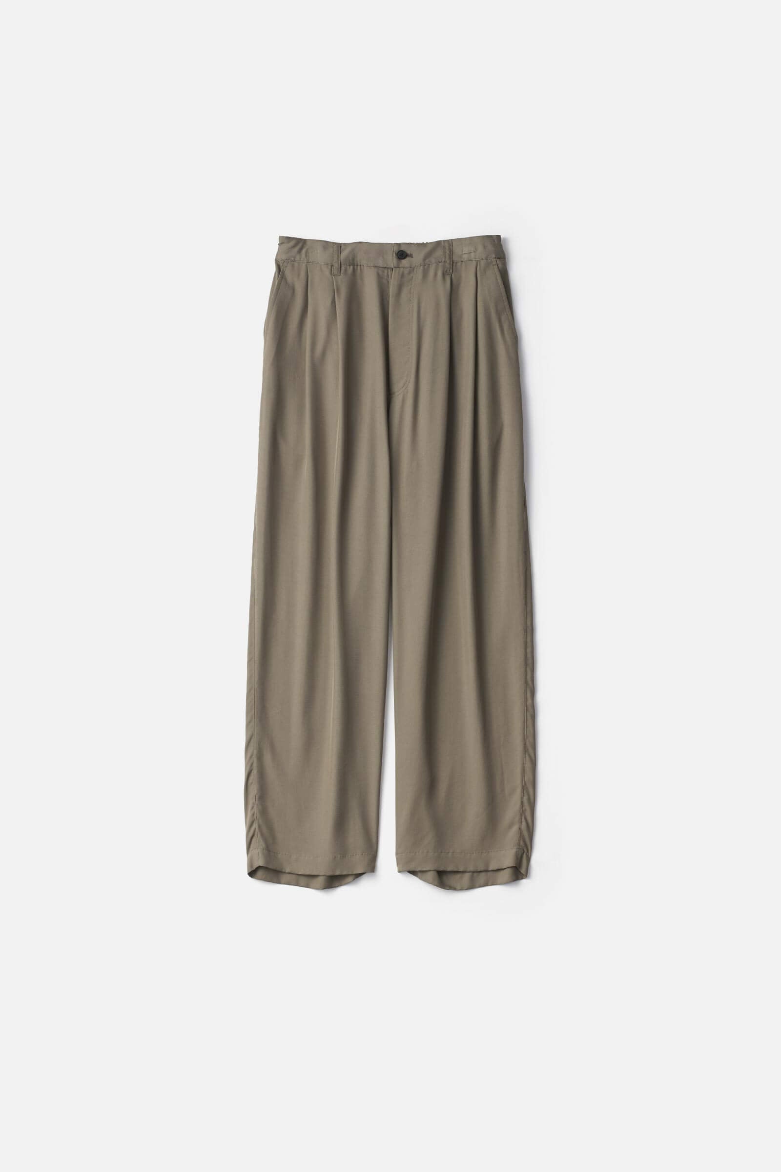 CUPRO TWILL WIDE EASY TROUSERS