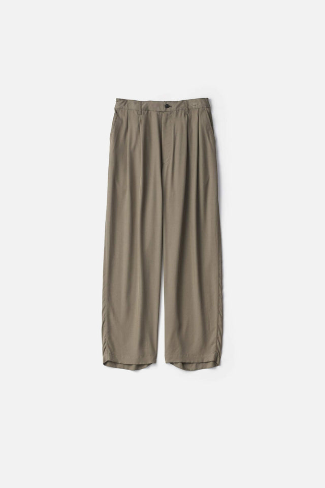 CUPRO TWILL WIDE EASY TROUSERS
