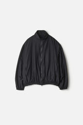 WOOL/SILK SHIRRED LIGHT ZIP JACKET