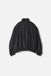 Wool Silk Shirred Light Zip Jacket