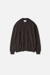 CASHMERE SHAGGY KNIT V NECK CARDIGAN