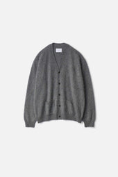 CASHMERE SHAGGY KNIT V NECK CARDIGAN