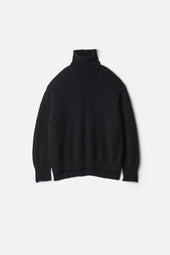 Cashmere Sable Tweed Knit Turtle Neck Ls