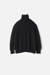 Cashmere Sable Tweed Knit Turtle Neck Ls