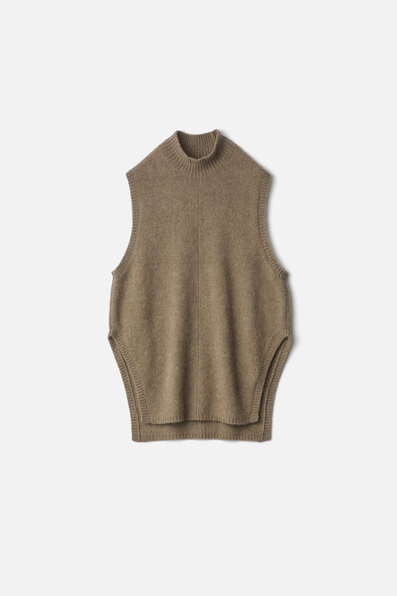 Cashmere Sable Tweed Knit Pullover Vest