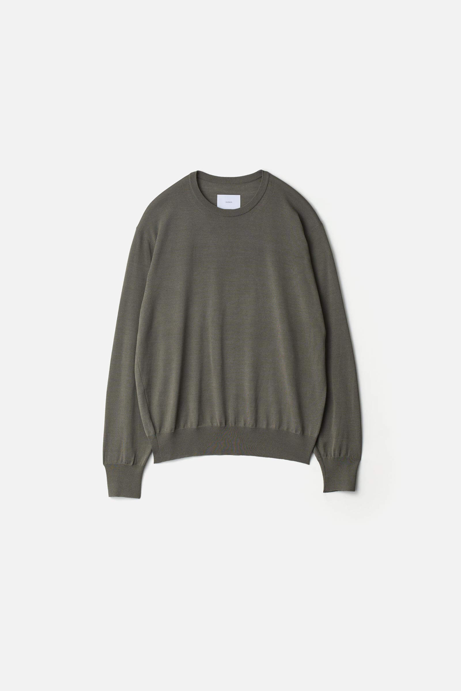 Wool Silk Knit Crew Neck Ls
