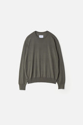 WOOL/SILK KNIT CREW NECK LS