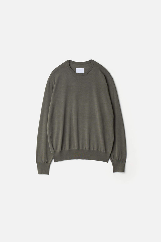 WOOL/SILK KNIT CREW NECK LS