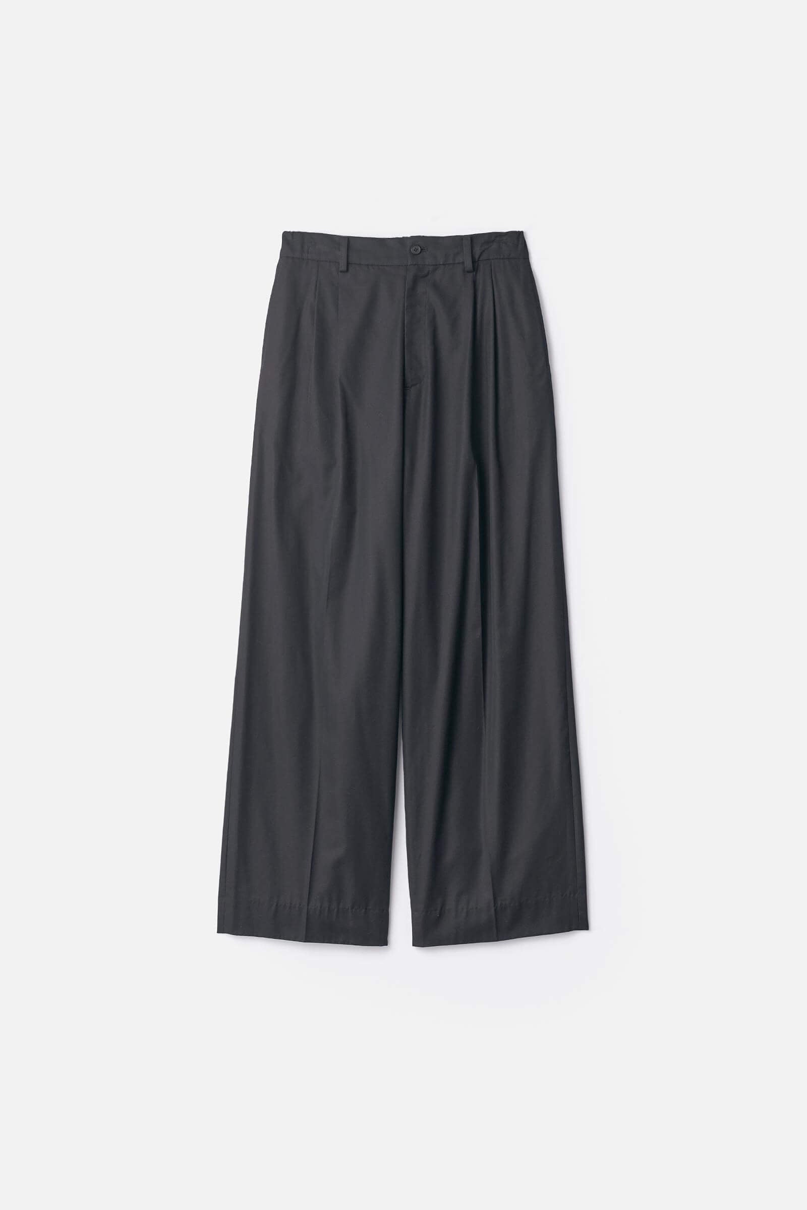 COTTON RAYON EASY LONG WIDE TROUSERS