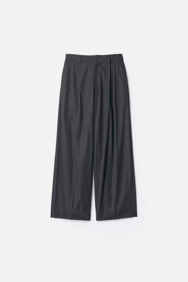 COTTON RAYON EASY LONG WIDE TROUSERS