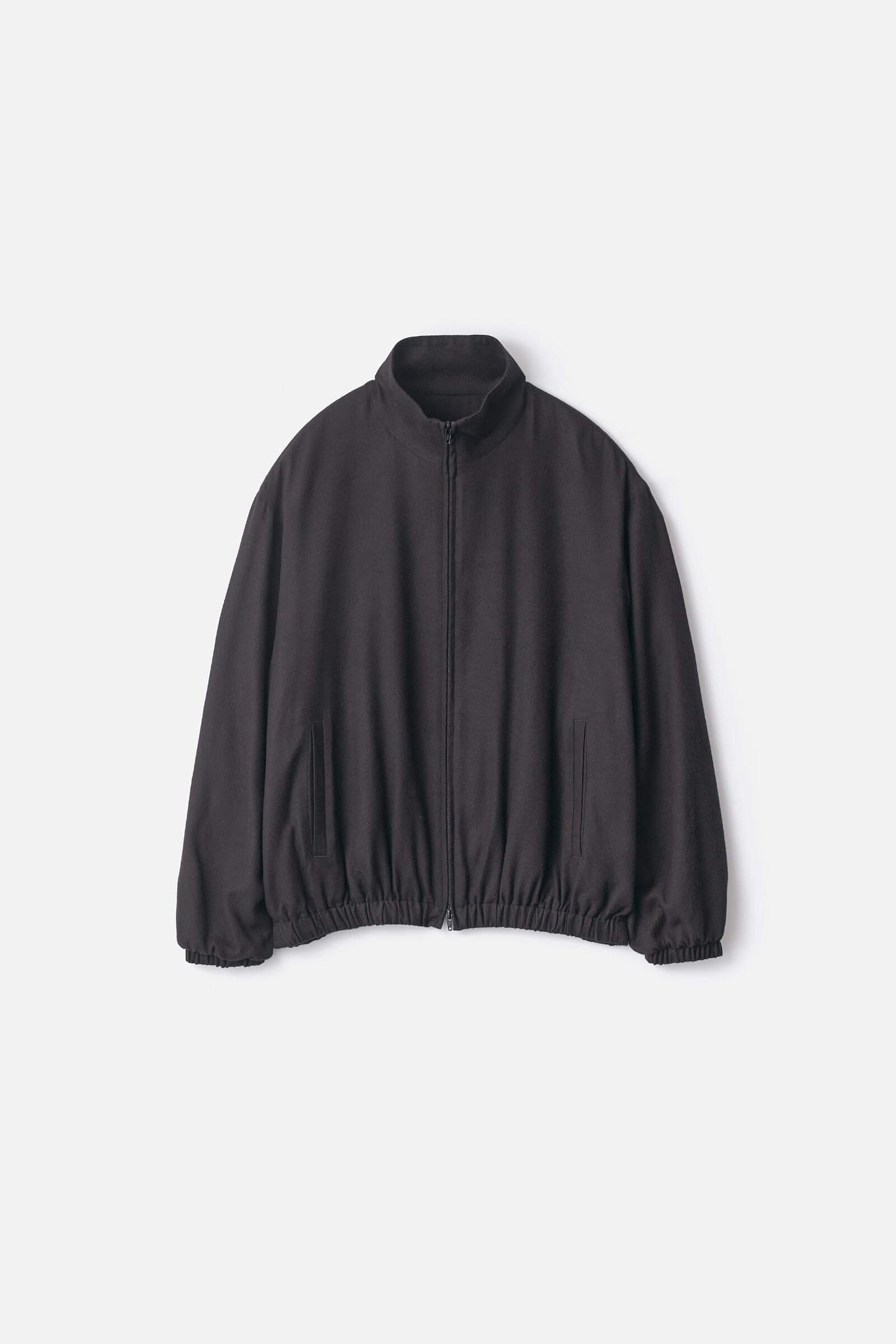 RAYON SILK FLANNEL SHIRRED LIGHT ZIP JACKET